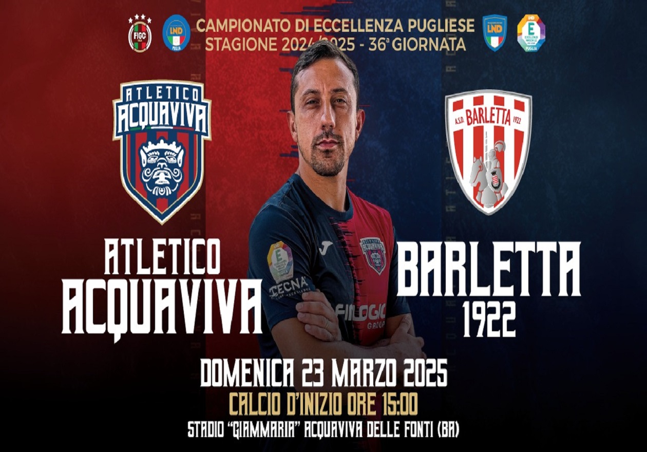 Sfida titanica per l’Atletico Acquaviva: arriva il Barletta capolista