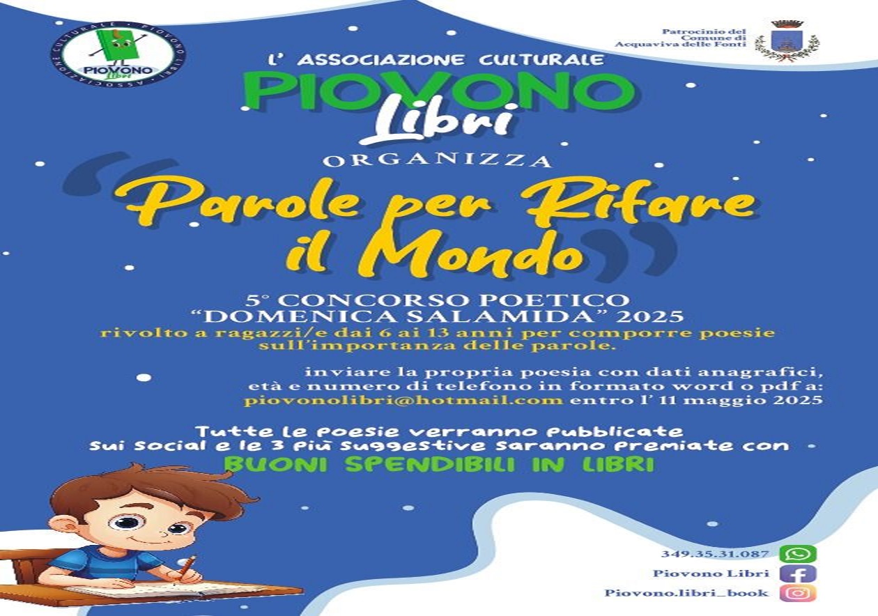 “Parole per Rifare il Mondo”: Torna il Concorso Poetico per Giovani Talenti