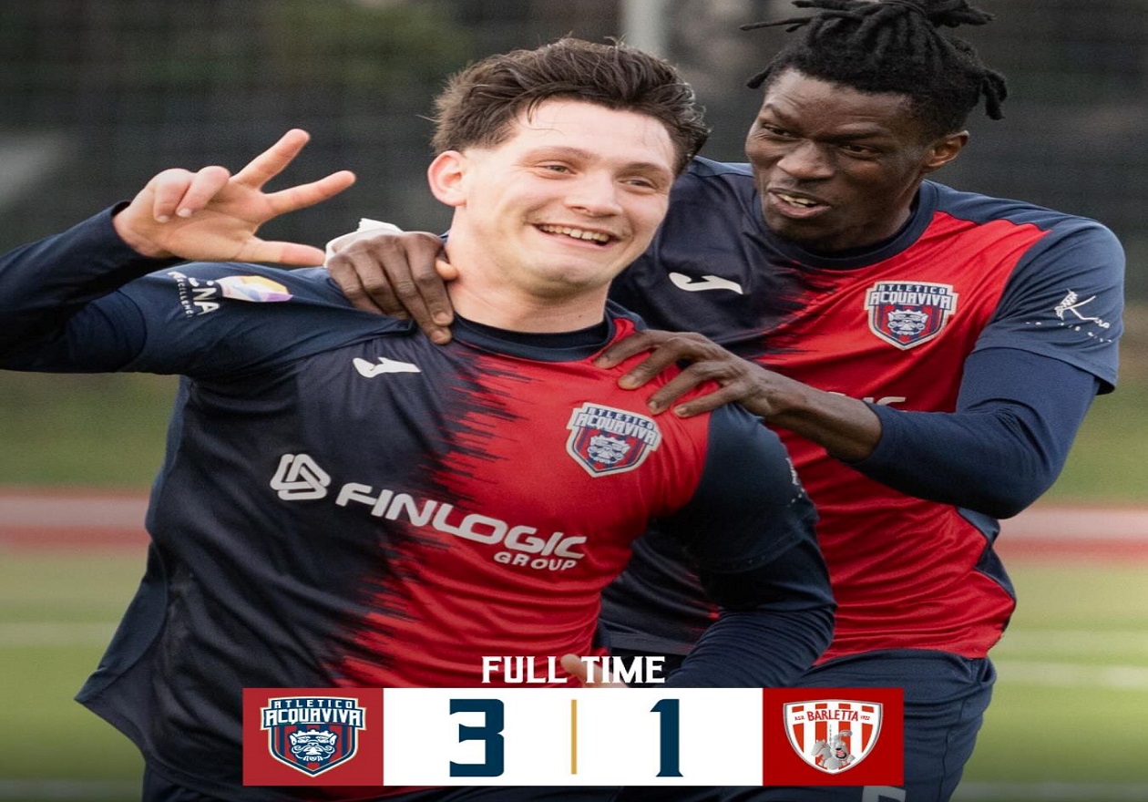 L’Atletico Acquaviva supera il Barletta capolista con una tripletta di Pellegrini
