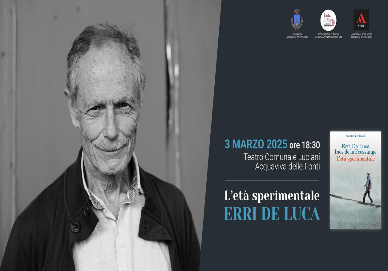 3 marzo: incontro con Erri De Luca al Teatro Comunale Luciani