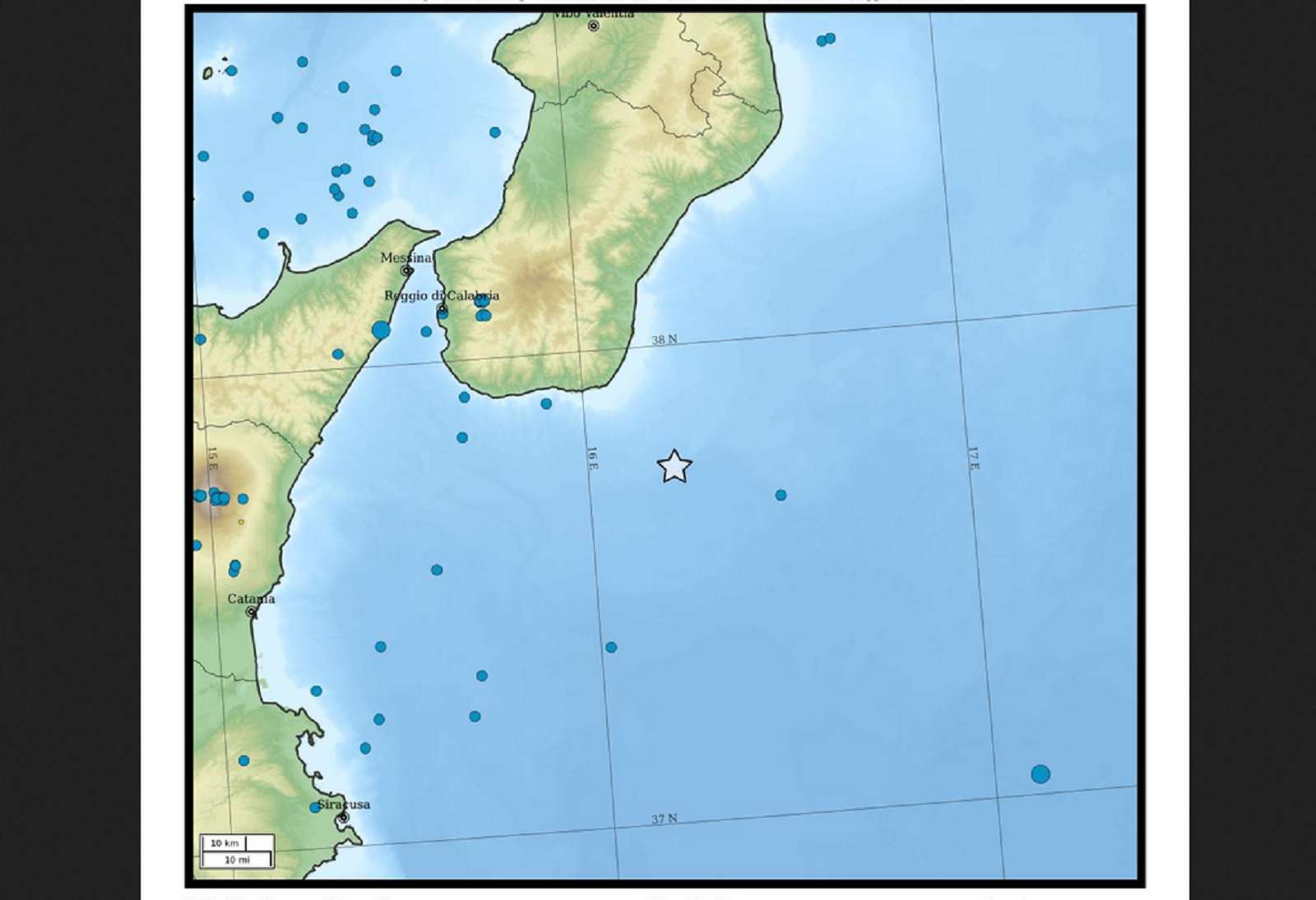 Sisma nel Mar Ionio avvertito anche ad Acquaviva delle Fonti