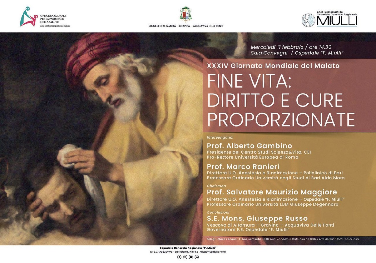 Fine vita, diritto e cure proporzionate: al Miulli il convegno sulla dignità della persona