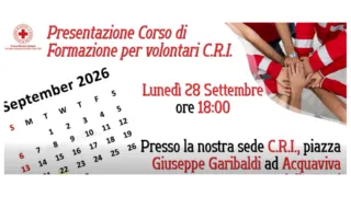 Acquaviva, al via il nuovo corso di formazione per volontari della Croce Rossa Italiana