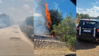 Incendio sulla SP 20, intervengono Vigili del Fuoco, Polizia Locale e volontari